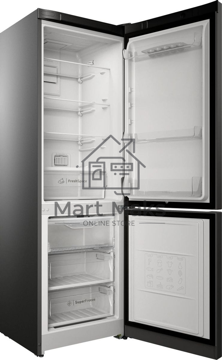 Холодильник Indesit ITS 5180 NG, темно-серый, двухкамерный 220/78л морозилка снизу, No Frost