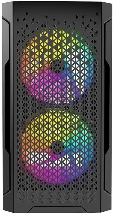 Компьютерный корпус Powercase Mistral Micro Z3B Mesh LED, Tempered Glass, 2x 140mm + 1х 120mm 5-color fan, черный, mATX (CMIMZB-L3)