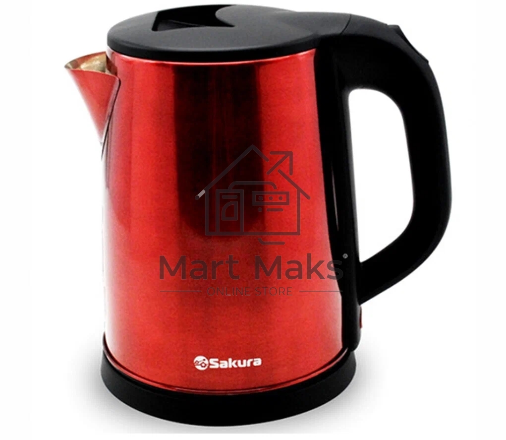Чайник электрический Sakura SA-2149BR 2 л, красн метал+черн д