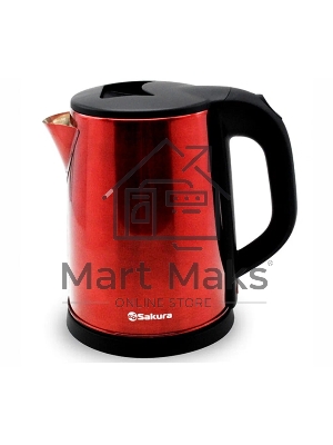 Чайник электрический Sakura SA-2149BR 2 л, красн метал+черн д