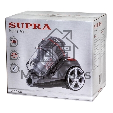 Пылесос SUPRA VCS-2525 серый/красный, 420/2450 Вт, уборка сухая, пылесборник контейнер 3.5 л