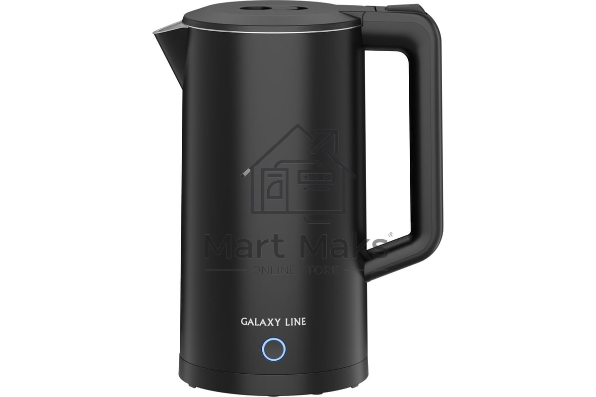 Электрочайник GALAXY GL 0372 черный, 2.5 л, 2200 Вт, скрытый нагревательный элемент