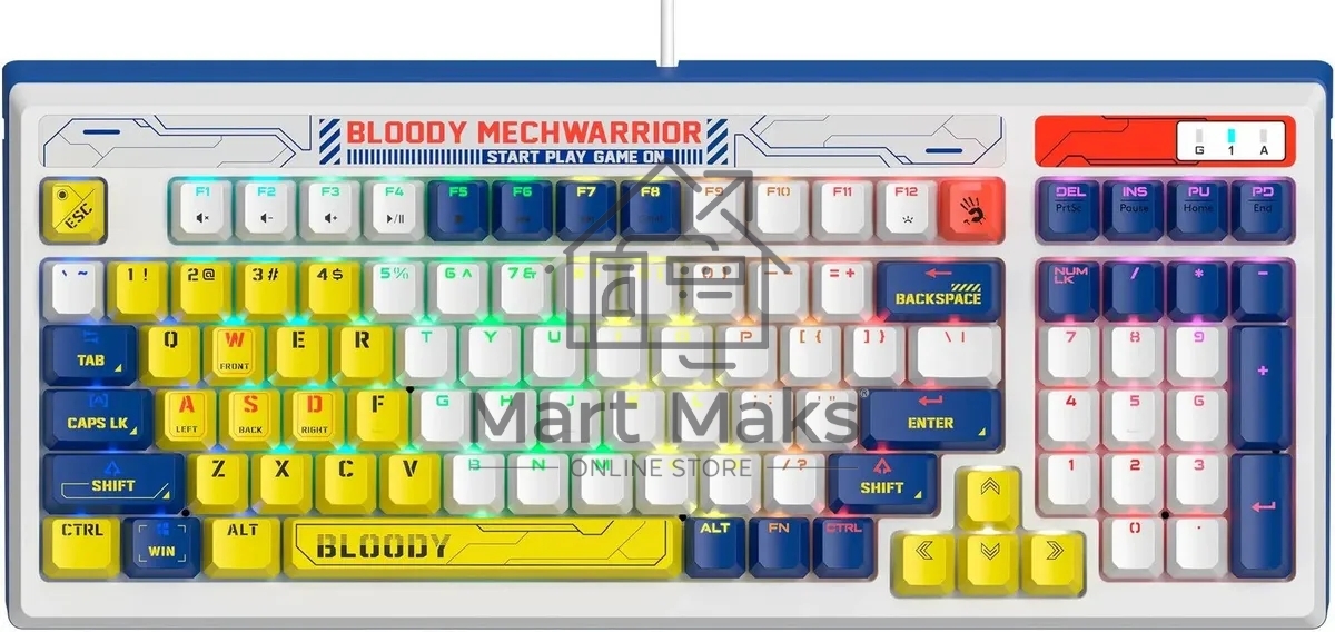 Клавиатура A4Tech Bloody B950 проводная USB синий/белый