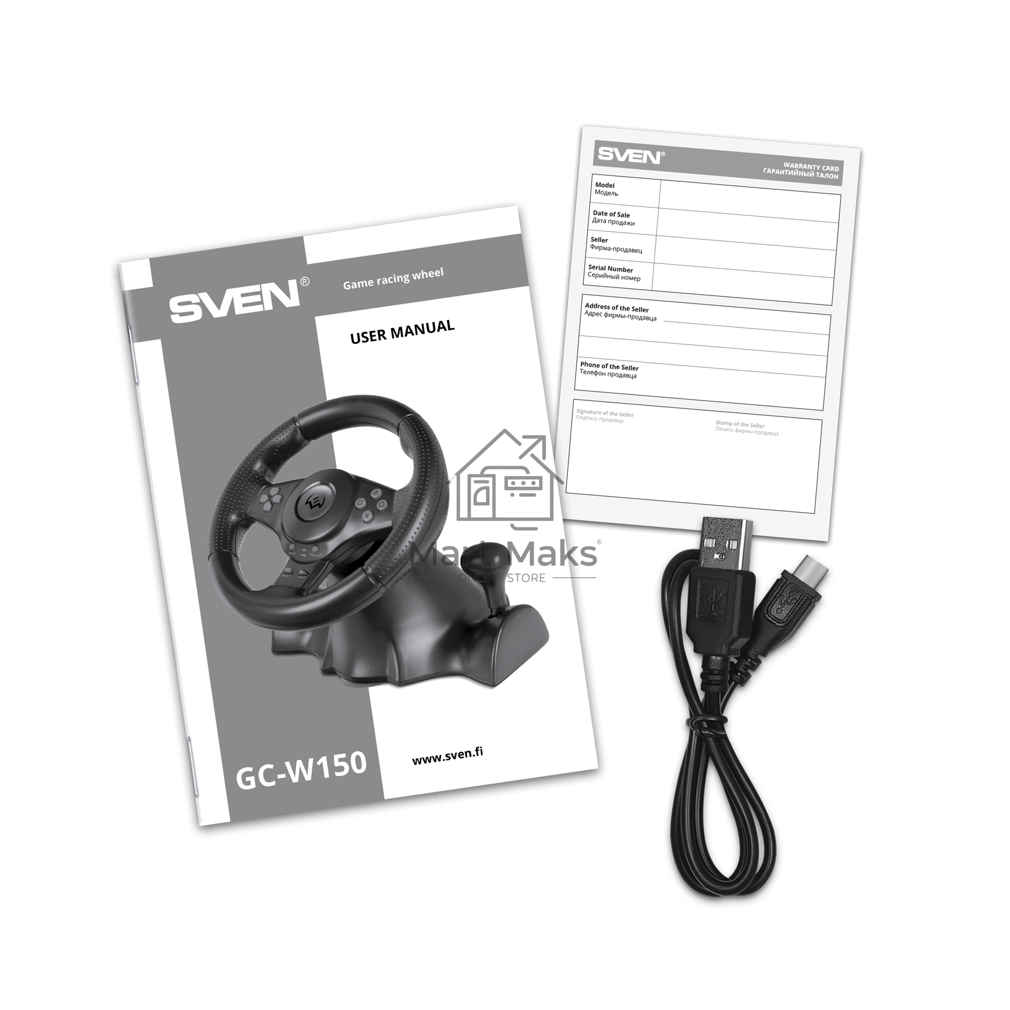 Руль Sven GC-W150 16кноп. (с педалями) черный