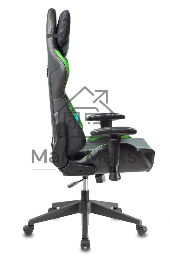 Кресло игровое Бюрократ VIKING 5 AERO LGREEN черный/салатовый искусственная кожа