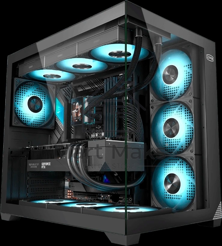 Корпус без блока питания PCCooler C3T700 BK, Midi-Tower, TG, no fans, 1xUSB-A 3.0 + 1xUSB-A 2.0 + 1xUSB-C, ATX, mATX, mITX черный