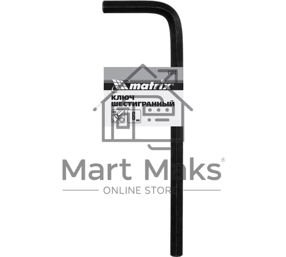 Ключ имбусовый Matrix 11212 HEX, 6 мм, CrV