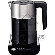 Электрочайник Bosch TWK8613 черный/серебристый, 1.5 л, 2400 Вт, скрытый нагревательный элемент, поддержание температуры