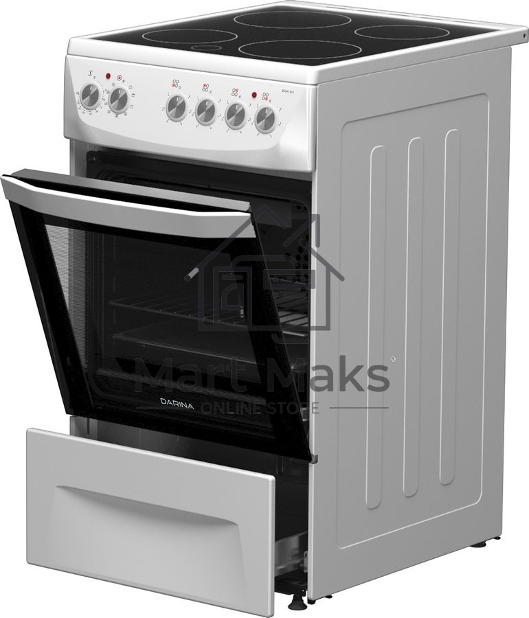 Плита электрическая Darina 1D5 EC 241 614 W белый/черный, конфорок 4 шт, духовка 50 л, 50 см x 85 см x 60 см