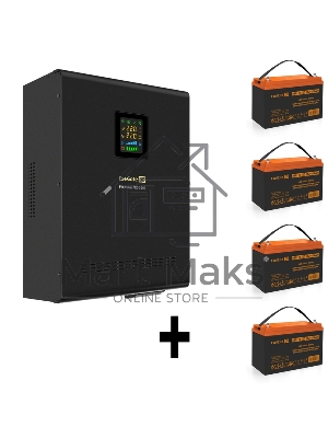 Комплект Источник бесперебойного питания EX296003RUS + батарея 100Aч EX285656RUS 4шт (инвертор, синус, для котла, настенный) ExeGate FineSine SX-3000.LCD.AVR.2SH.T 3000VA/2100W, чистая синусоида, цветной LCD-дисплей, AVR, 2*Schuko+клеммы, линейно-интеракт