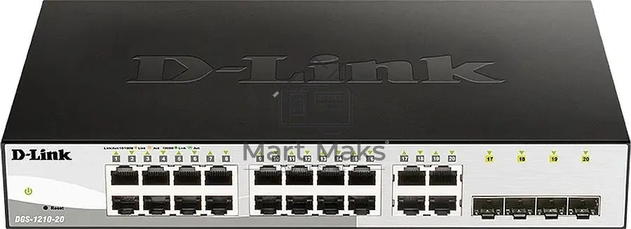 Управляемый L2 коммутатор D-Link DGS-1210-26/FL2A с 24 портами 10/100/1000Base-T и 2 портами 1000Base-X SFP