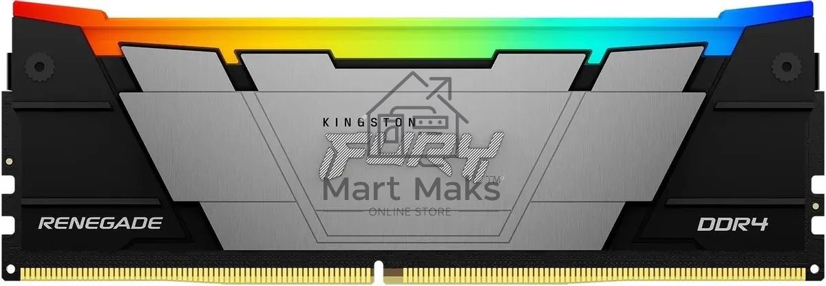 Оперативная память Kingston Fury Renegade, DDR4, 8GB (1x8GB), 3600MHz, CL16, DIMM, с радиатором, RGB, серебристый/черный