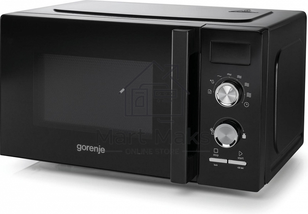 Микроволновая печь Gorenje MO20A3BH черный, 20 л, 800 Вт, переключатели - поворотный механизм/кнопки