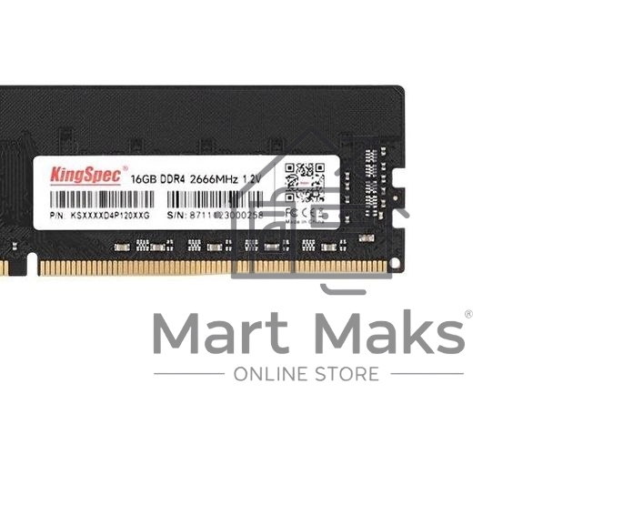 Оперативная память KingSpec, DDR4, 16GB (1x16GB), 2666MHz, CL18, DIMM