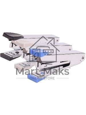 Степлер Deli E0224 Start N10 (15 листов) встроенный антистеплер, ассорти, 50 скоб, коробка