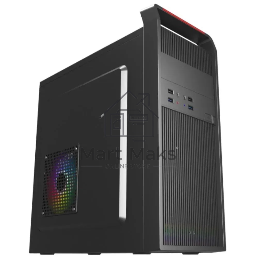 Компьютерный корпус ACD Coffre 102N mATX, черный, 80mm rear FAN, w/o PSU