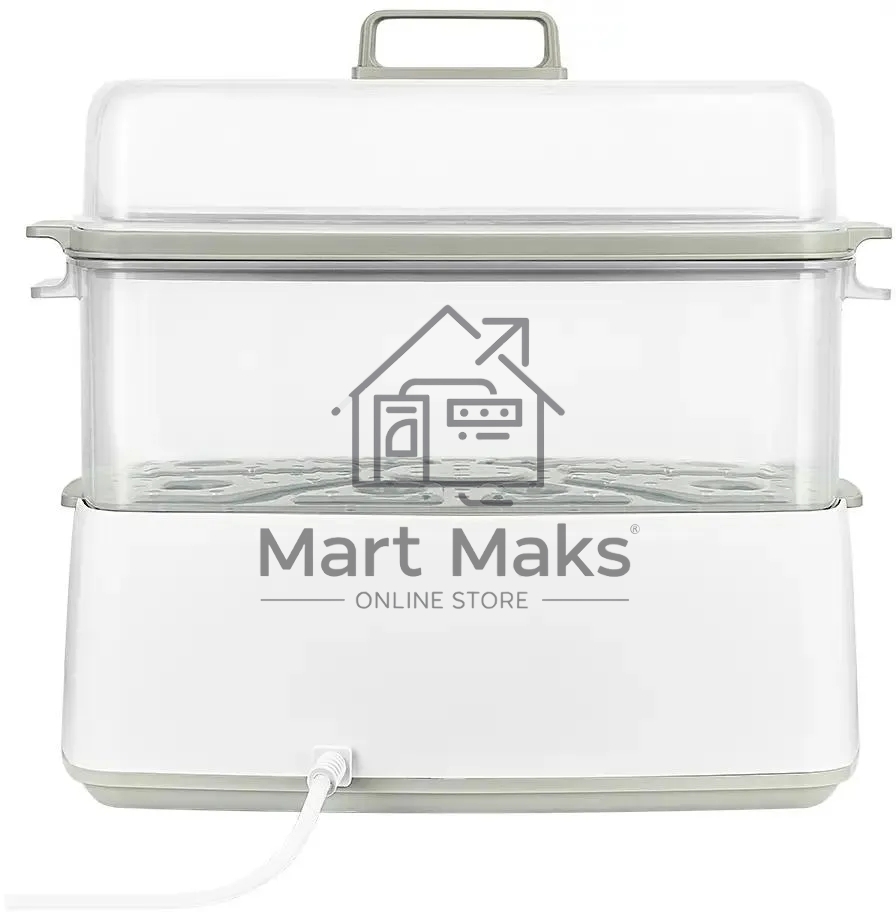 Пароварка Kitfort КТ-6431 2ярус. 800Вт белый/серый