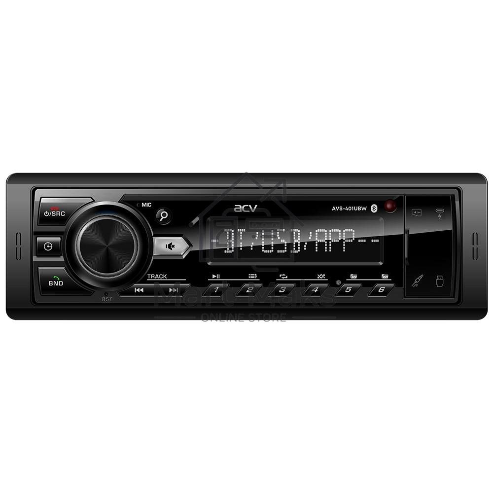 Автомагнитола ACV AVS-401UBW 1DIN 4x50Вт v5.0 AUX 2 (43343)