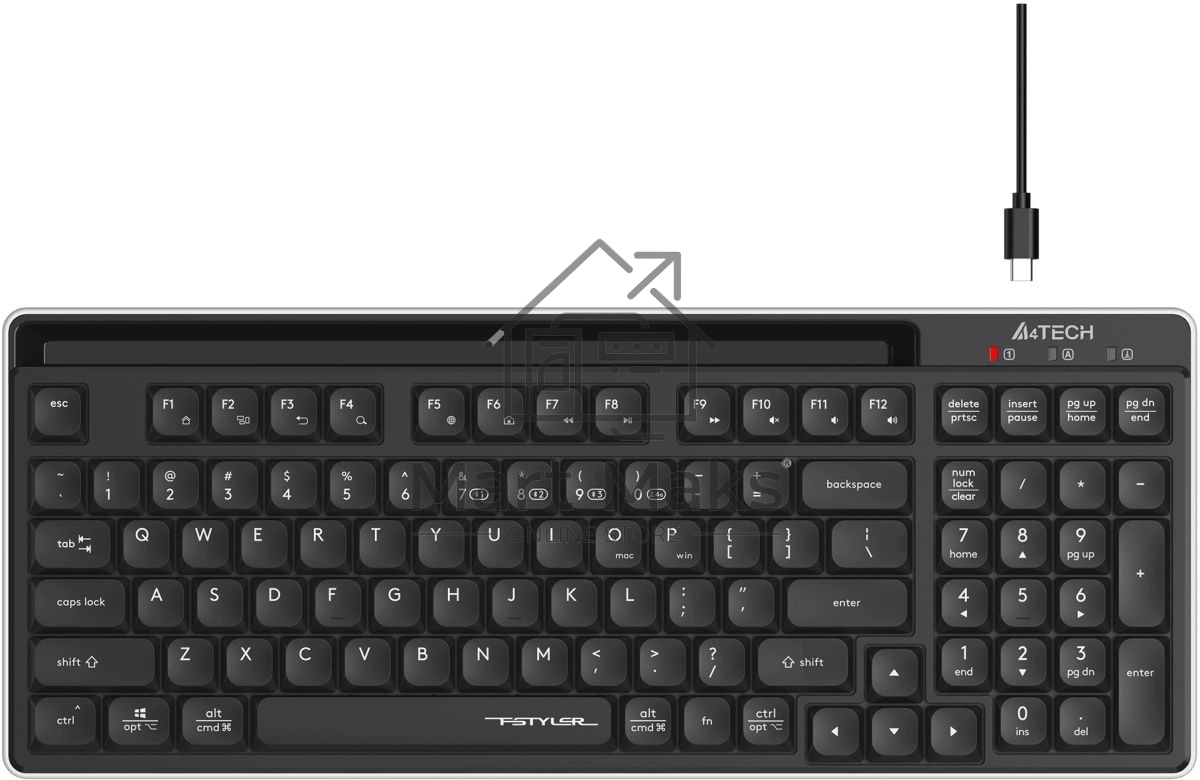 Клавиатура A4Tech Fstyler FBX70C беспроводная, USB, Bluetooth/Радиоканал, черный