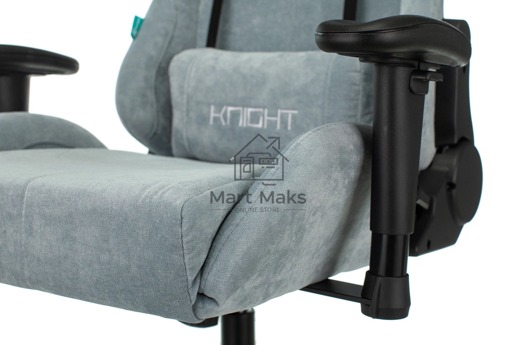 Кресло игровое Бюрократ VIKING KNIGHT LT28 FABRIC серо-голубой крестовина металл/пластик
