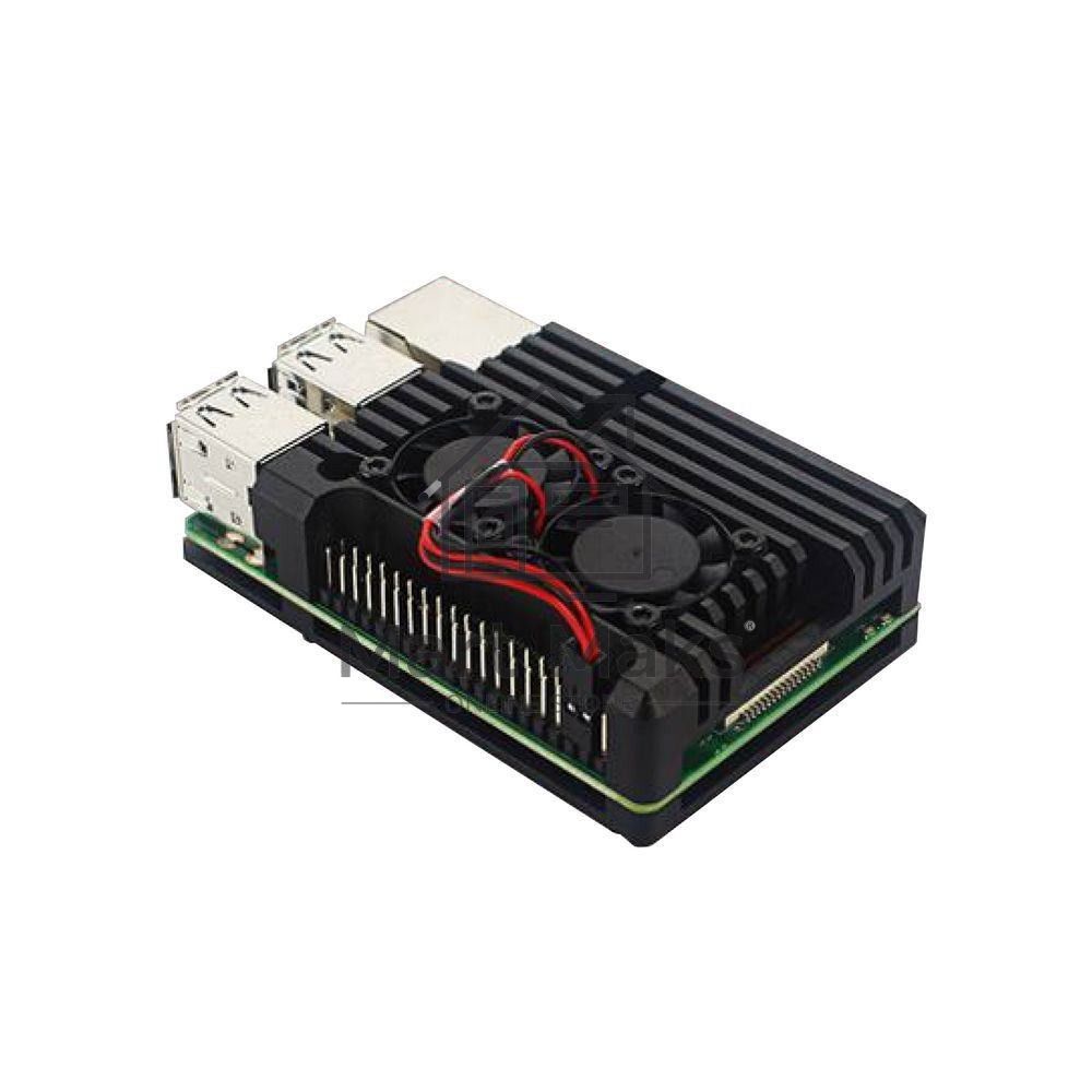 Корпус ACD RA458 черный Metal Aluminum Case with double Fans for Raspberry Pi 3B/3B+