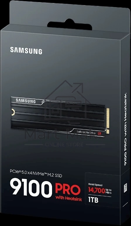 Твердотельный диск 1TB Samsung 9100 PRO, M.2, PCI-E 5.0 x4, TLC 3D NAND R/W - 14800/13400 MB/s с радиатором