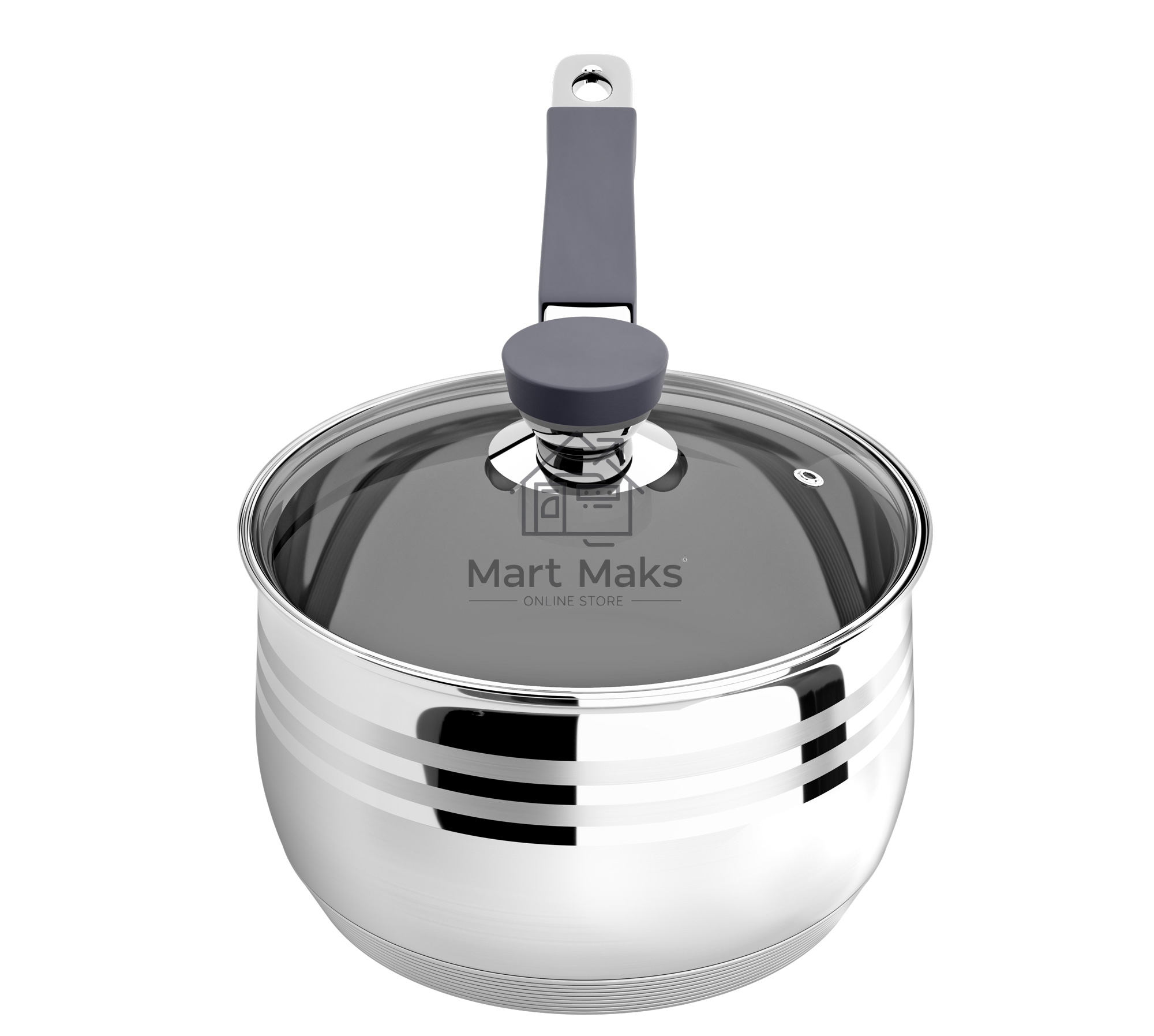 Сотейник LARA LR03-47 2.1 л, с крышкой, 16 см, нержавеющая сталь