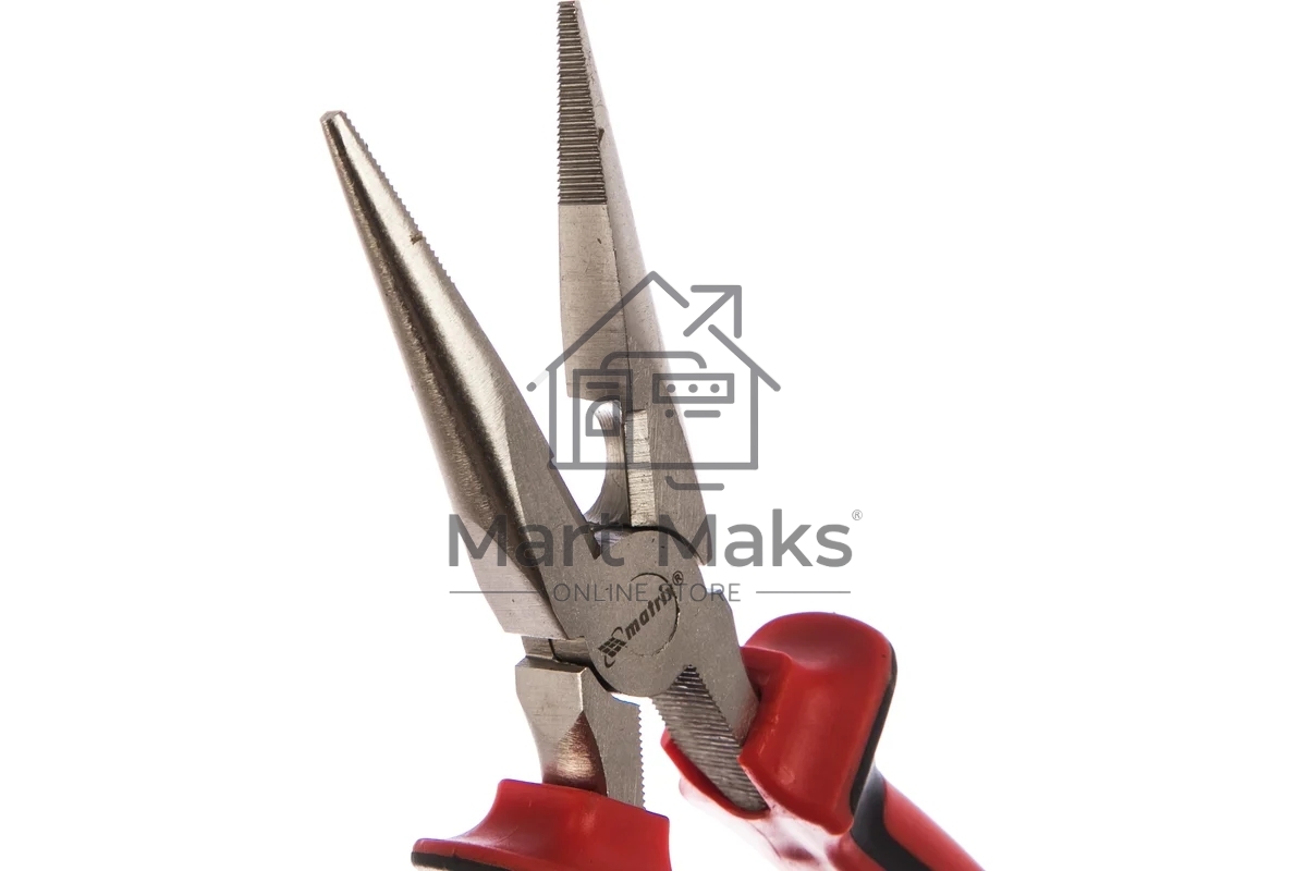 Длинногубцы Matrix NICKEL 17166 180 мм, прямые никелированные, двухкомпонентные рукоятки