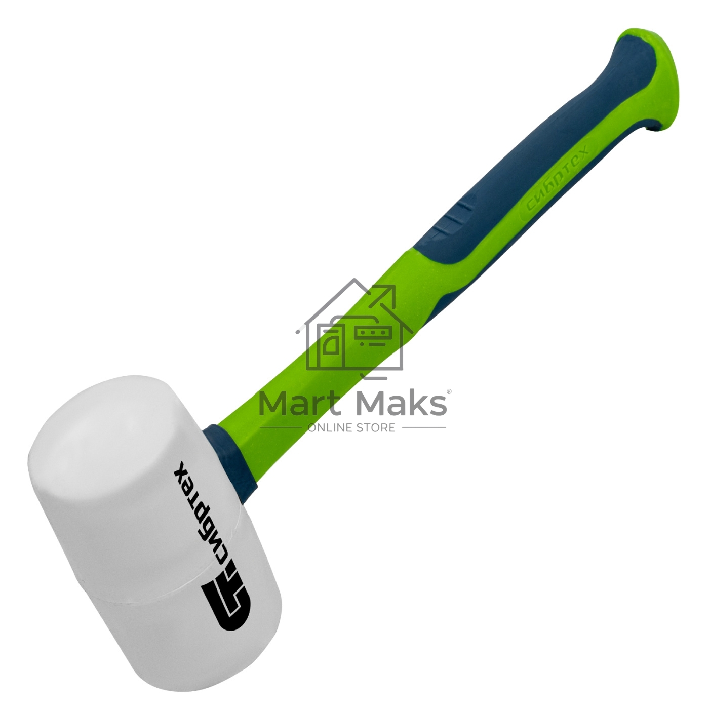 Киянка резиновая Сибртех 680 г, белая резина, фибергласовая рукоятка