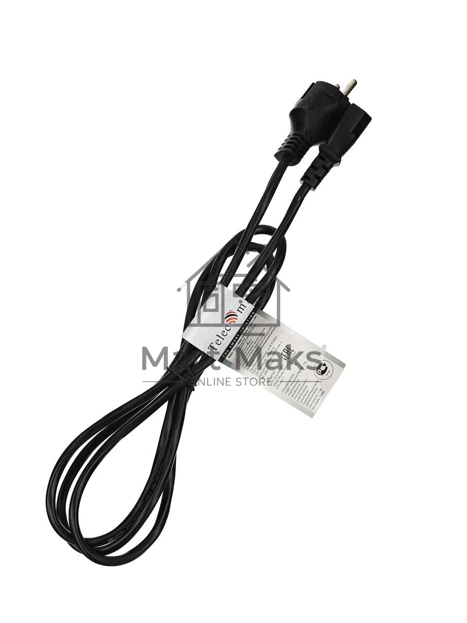 Кабель компьютер-розетка 220V EURO VDE 3G*1.0mm2 медь TELECOM TE021-CU 1,8м