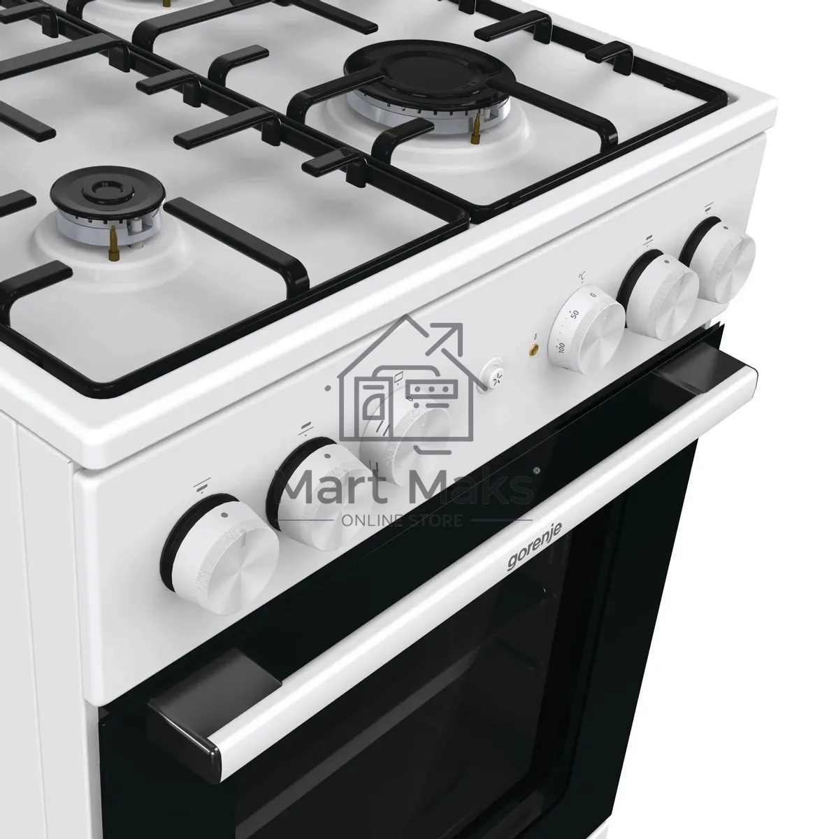 Плита комбинированная Gorenje GK5A21WH белый, конфорок 4 газовых, духовка 68 л, 50 см x 85 см x 59.4 см