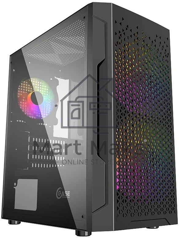 Компьютерный корпус Powercase Mistral Micro Z3B Mesh LED, Tempered Glass, 2x 140mm + 1х 120mm 5-color fan, черный, mATX (CMIMZB-L3)