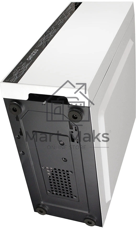 Компьютерный корпус Ginzzu A390 белый Window RGb подсветка 1хUSB 3.0, 2хUSB 2.0, AU