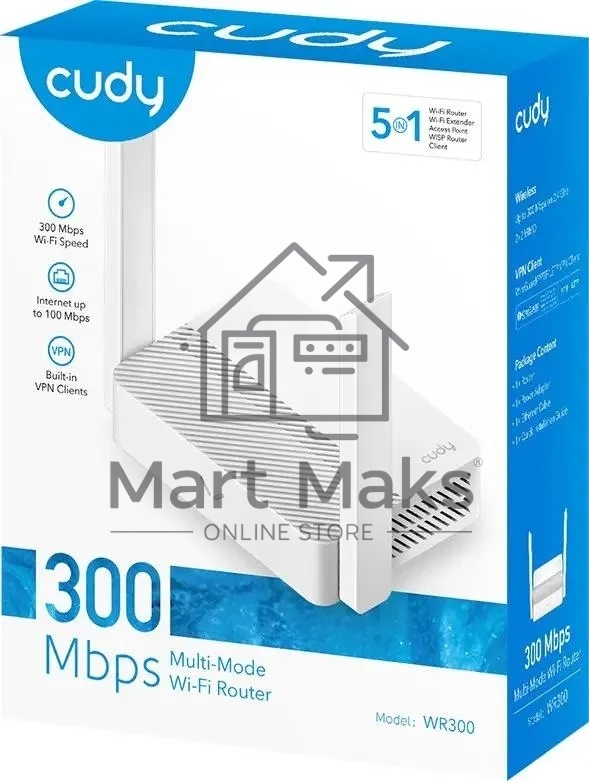 Роутер Cudy WR300 N300 10/100BASE-TX/Wi-Fi белый