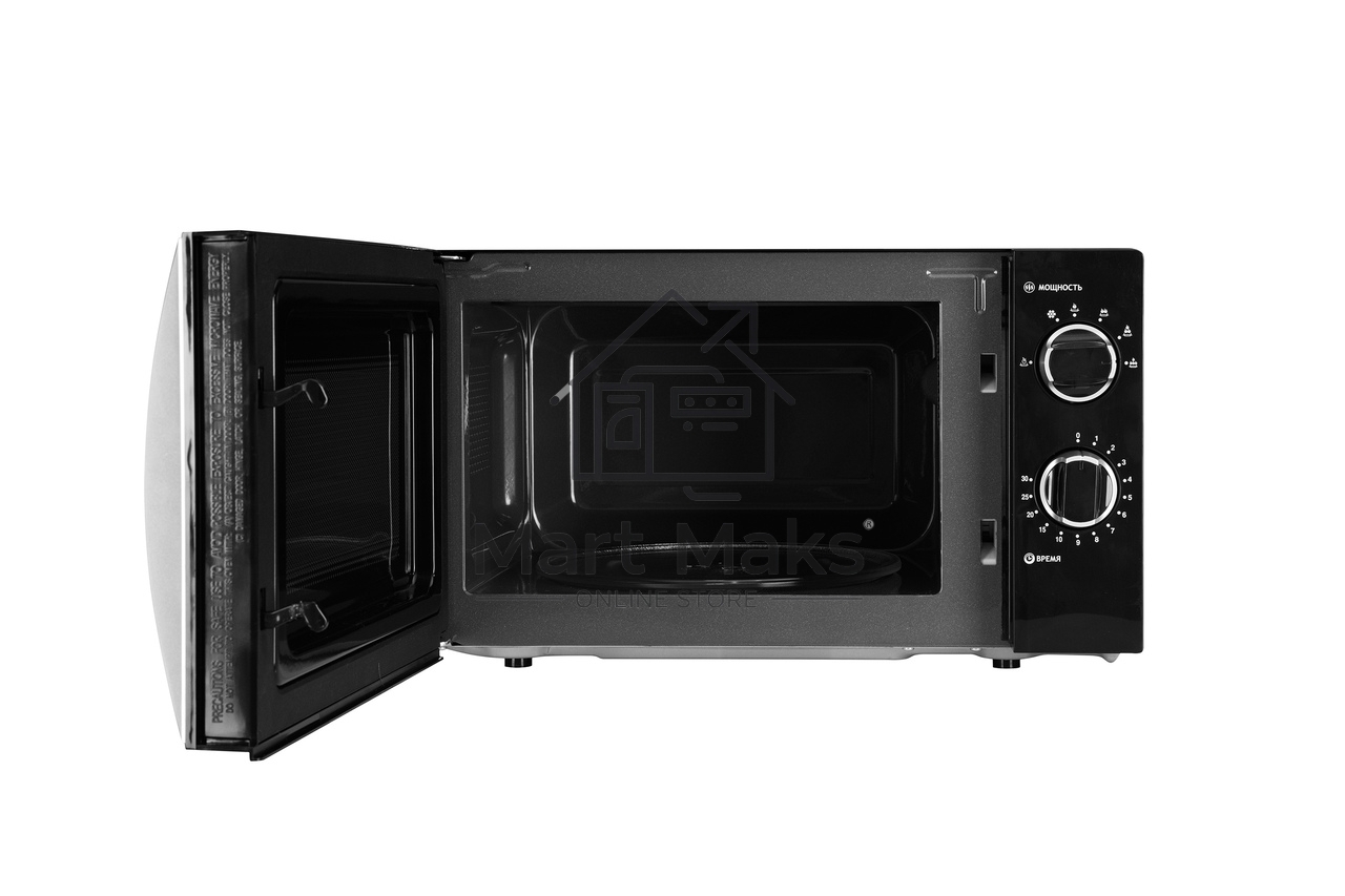 Микроволновая печь Kraft KF20MW7B-202M черный, 20 л, 700 Вт, переключатели - поворотный механизм
