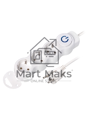 Удлинитель бытовой Smartbuy (SBE-16-3-10m-ZS) 3 роз х 10,0 м - белый