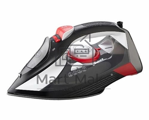 Утюг Sakura SA-3067CBR белый/черный/красный, 2400 Вт, 120 г/мин, 300 мл