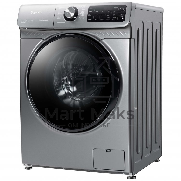 Стиральная машина Бирюса WM-SM814/03 M Металлик, загрузка фронтальная 8 кг, 1200 об/мин, класс А+++