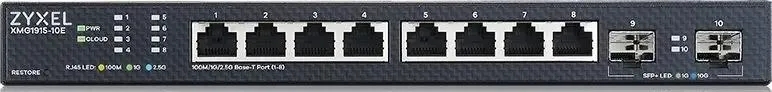 Мультигигабитный Smart L3 Lite коммутатор Zyxel NebulaFlex XMG1915-10E, 8xRJ-45: 1/2.5G, 2xSFP+, бесшумный (без вентилятора)