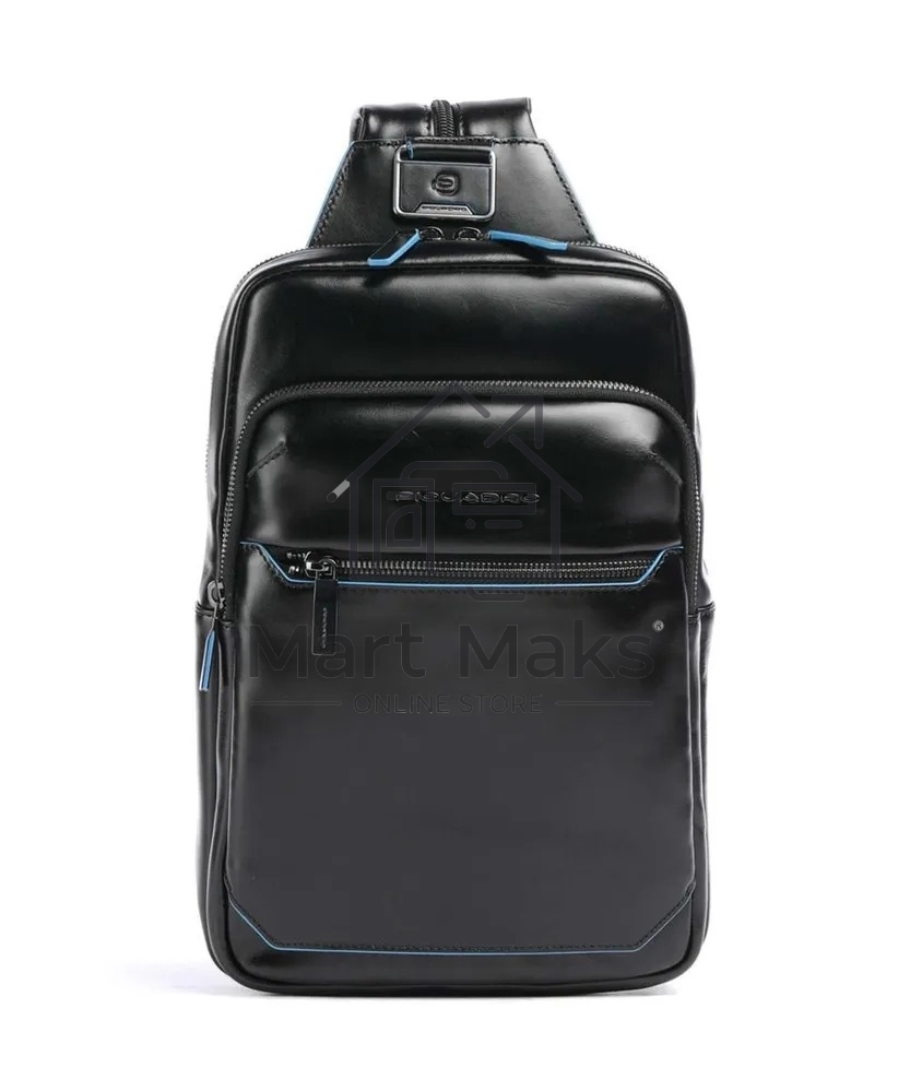 Рюкзак слинг мужской Piquadro Blue Square CA6589B2/N, кожа, черный