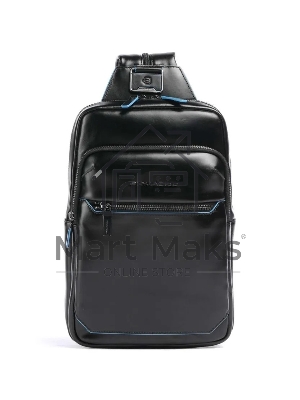 Рюкзак слинг мужской Piquadro Blue Square CA6589B2/N, кожа, черный