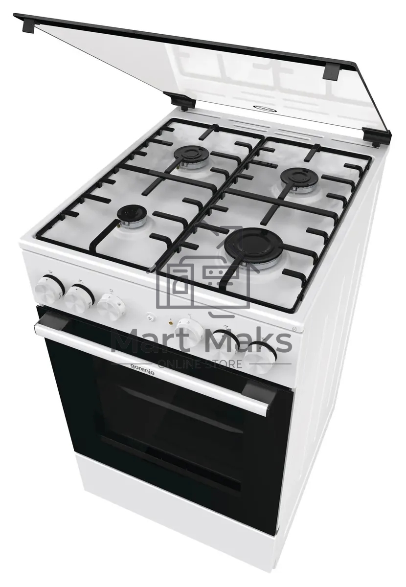 Плита комбинированная Gorenje GK5A21WH белый, конфорок 4 газовых, духовка 68 л, 50 см x 85 см x 59.4 см