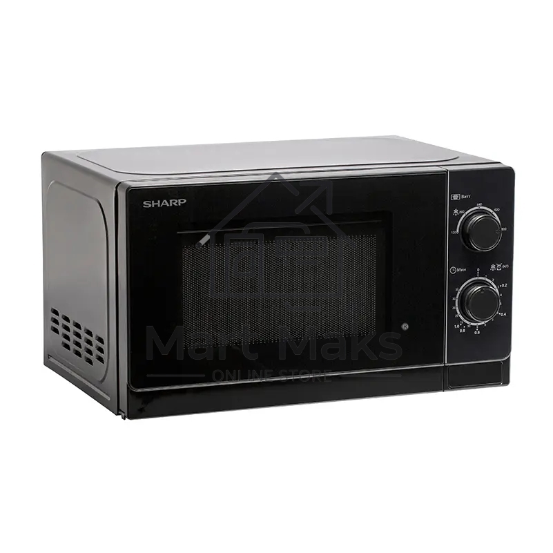 Микроволновая печь Sharp R-2000RK черный, 20 л, 800 Вт, переключатели - поворотный механизм