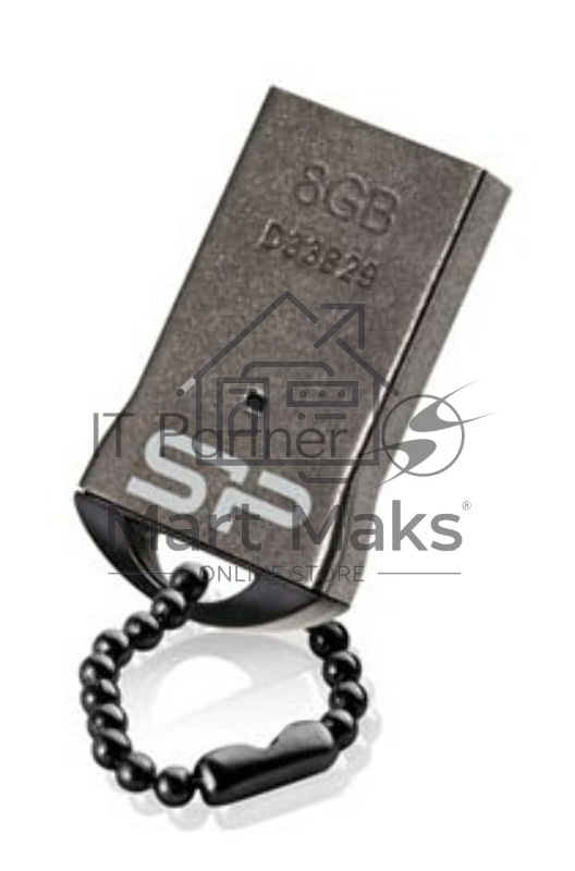 Флешка USB R/W Silicon Power 8Gb Touch T01 SP008GBUF2T01V1K USB2.0 черный/серебристый