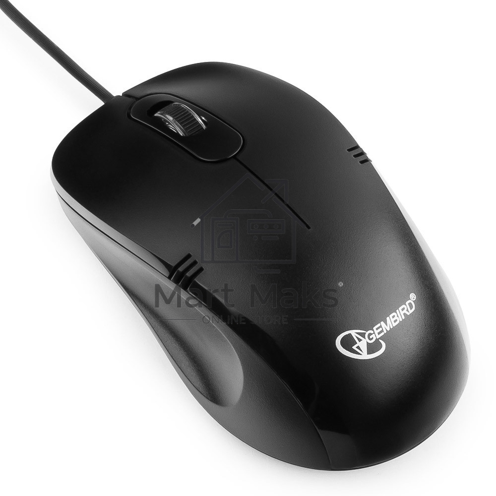 Мышь проводная Gembird MOP-110 черный, 1000 dpi, USB, кнопки - 3