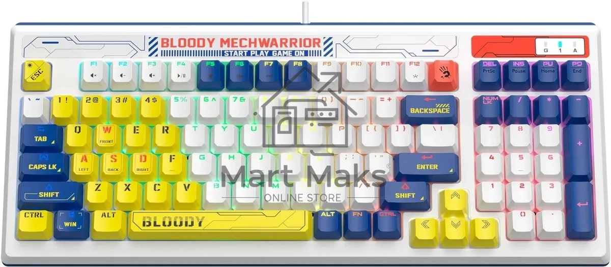 Клавиатура A4Tech Bloody B950 проводная USB синий/белый