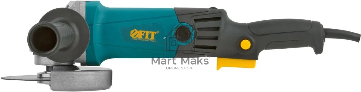 Углошлифовальная машина FIT AG-125/720 720 Вт, 0-10500 об/мин, КлК 125 мм, 2,1 кг, длинная, регулир.оборотов, б/с щеток, кор.