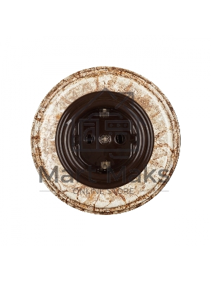 Розетка Bironi B1-101-02 с заземлением, керамика, Лизетта коричневый