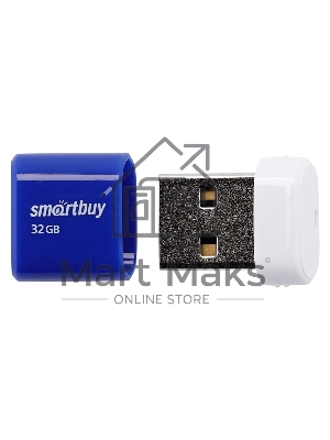 Флешка USB Smartbuy LARA Blue (SB32GBLARA-B), 32Gb, USB 2.0, R/W 15/5, синий/белый