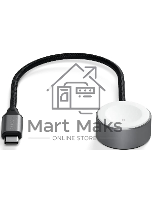 Кабель зарядный Satechi USB-C Magnetic Fast-Charging Cable для Apple Watch, серый космос